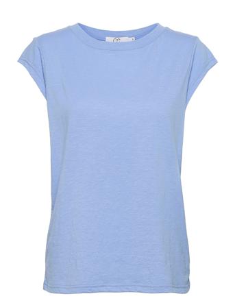 Cc Heart Basic T-Shirt T-shirts & Tops Short-sleeved Blå Coster Copenhagen*Betinget Tilbud