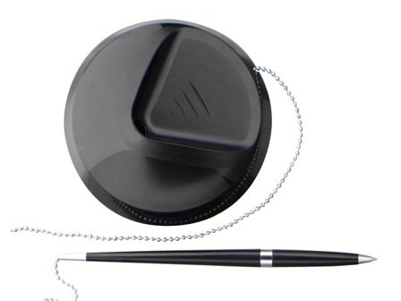 Kulpenna med hållare/kedja svart - Lyreco - Kontorsmaterial - Pennor - Kulpennor