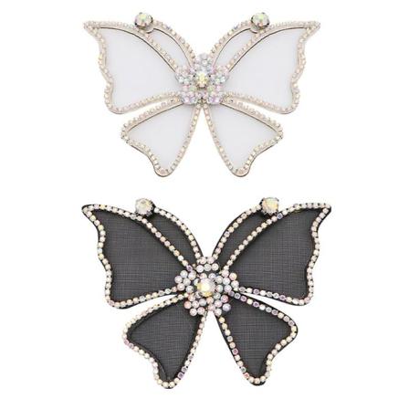 2st Rhinestone Gauze Shape Skor Tillbehör (svart + Vit)
