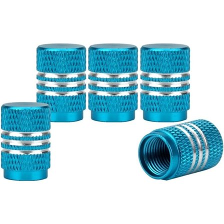 8 stk aluminiumsventiler for bildekk, runde sykkelventiler, blå