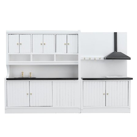 Dukkehus Køkken Fint Håndværk Miniature Model Sød Udseende Mode Træ Dukke Møbler