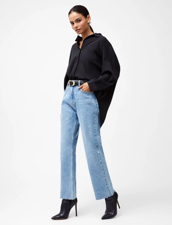 French Connection Elliot Denim Leg Crop Jean - Blue - 36
