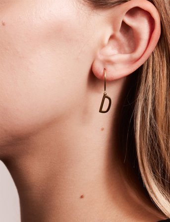 Design Letters Initial Ear Hanger (A-Z) - Gold - ONE SIZE 2