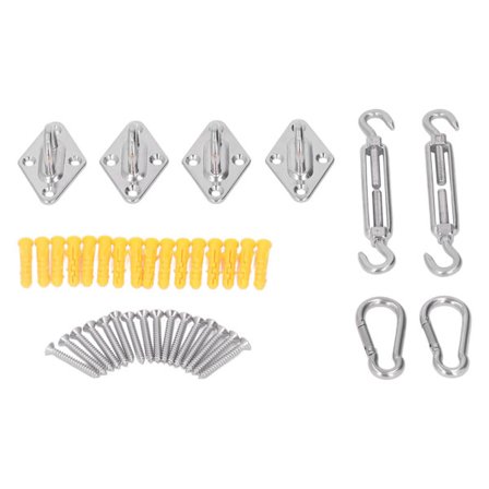 Aurinkovarjon purjeen asennussarja suorakulmaisille ja neliönmuotoisille katoksille 5mm