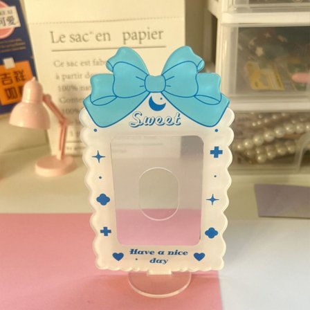 Fotokortshållare Ram Display Hållare Stativ BLÅ