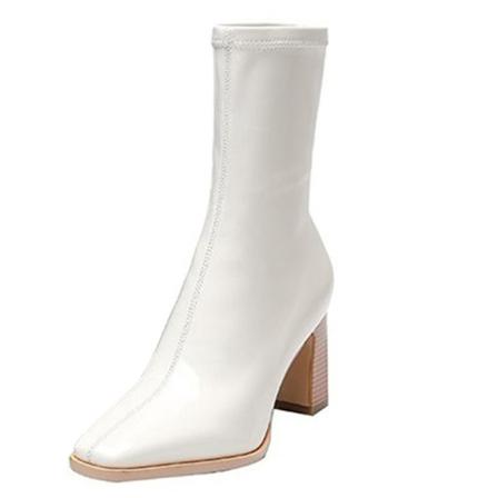 Rejäl Kort Stövel För Kvinnor Chunky Block Casual Boot