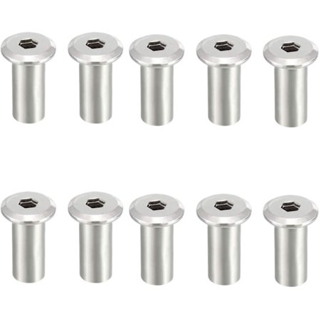 10-pakning M8 x 20mm hylsemuttere sekskant hylsemuttere møbelskruer