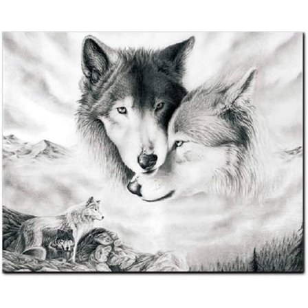 Ulveveggkunst lerretstrykk plakat svart-hvitt ulver fotografi kunstdekorasjon for stue soverom