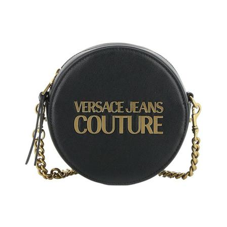 Versace Jeans Couture, Logo-Lettering Crossbody Bag Zwart, Dames, Maat:ONE Size,polyester