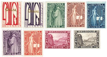 Belgien 1928 - OBP 258-66 - Ubrugt