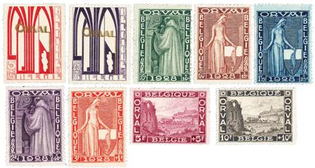 Belgien 1928 - OBP 258-66 - Ubrugt