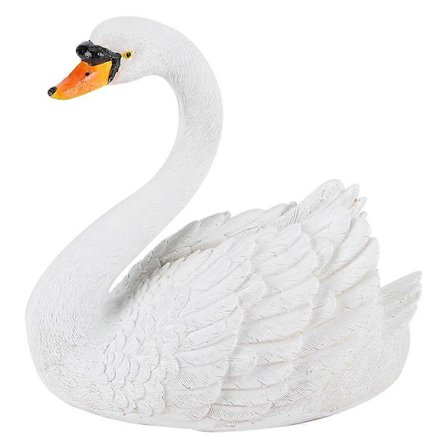 Resin Simulation Flydende Hvid Svanefigur Ornament til Landskabshave Dekoration