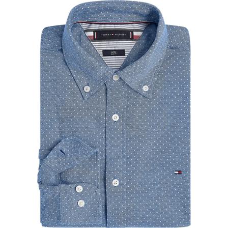Tommy Hilfiger 1985 Knitted Dobby Shirt Blå, Herre Skjorter