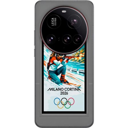 Kompatibelt Mobildeksel til Xiaomi 15 Ultra Retroplakat Cortina Milano 2026 med fjell, vintersportsutøvere, italienske trikolor, Milano-katedralen og