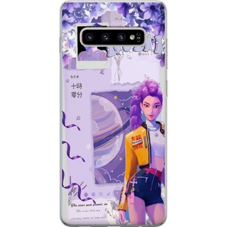Kompatibelt Mobilskal till Samsung Samsung Galaxy S10+ Kpop Demon Hunters Rumi Lila Planet Kosmisk Idol Stil Fantasy