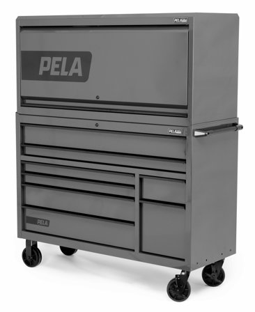 PELA 546211 Verktøyvogn med overskap, 56" Grå, Garasjeinnredning & oppbevaring
