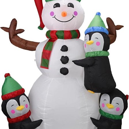 Oppblåsbar juledekorasjon, pingvin, stor og lysende oppblåsbar pingvin