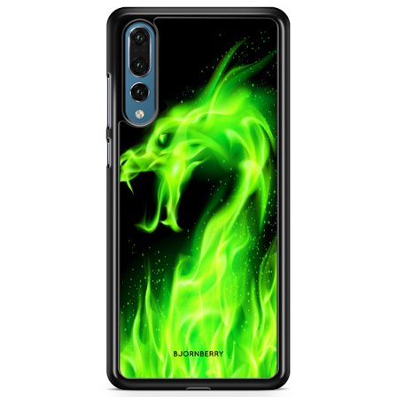 Bjornberry Skal Huawei P20 Pro - Grön Flames Dragon