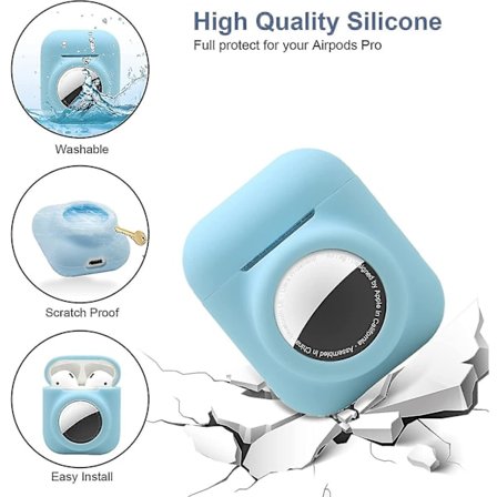 2 i 1 cover kompatibelt med Airpod 1&2 och AirTag , mjukt cover för Airpod 1&2 och AirTag