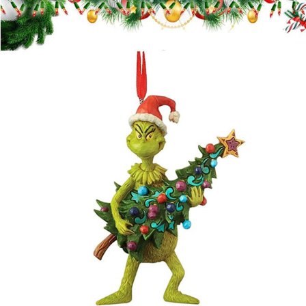 Hyllor Grinch Riippuva Koriste Joulukoristeet Riipukset, Hauska Hartsi Vihreä Grinch Joulukoriste Kotiin Juhliin (Grinch Puun Kanssa)