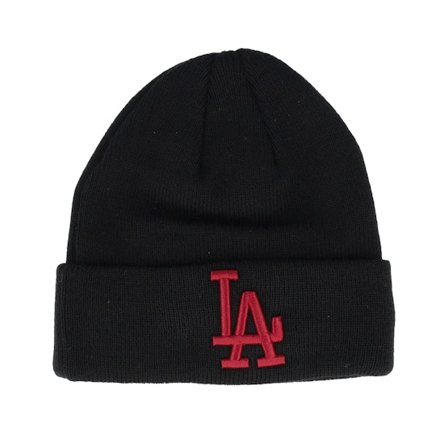 Kinder New Era - MLB Schwarz cuff Mütze - Kinder Los Angeles Dodgers Kinder League Essential Black/Cardinal Cuff @ Hatstore