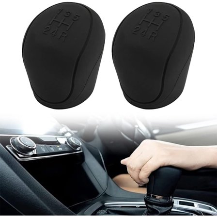 Blødt silikone gearstangsdæksel til bil - Sort - Skridsikker - Rundt design - Kompatibelt med de fleste biler