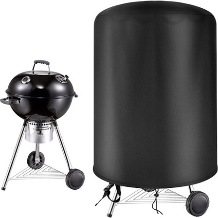 ING BBQ Cover 75x70 cm BBQ Cover Rund Vandtæt Grillovertræk Vandtæt UV Vejrbestandigt Grillovertræk til Gasgrill Passer til de fleste Kulgrill