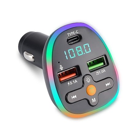 Bil FM-sändare Bluetooth Bil Mp3-spelare Usb Typ-c-port Snabbladdare Stöd U Disk Uppspelning