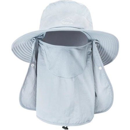 Outdoor Damhatt Camping Fiske Cykling Solhatt Keps med Avtagbar Flik Nackskydd Anti-UV