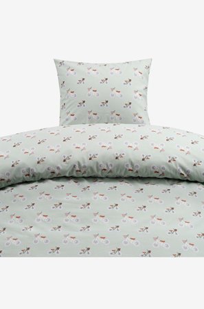 Borganäs of Sweden - Påslakan set Plingeling - Grön - Påslakanset - 150X210 - Från Homeroom