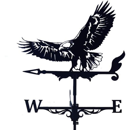 Vintage Svart Dyredesign Metall Vimpel Vindretningsindikator for Utendørs Hage Tak Hage Dekor Vimpel (Ørn)