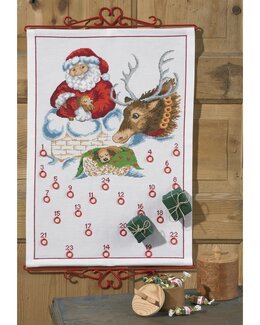 Broderikit Kalender Nisse & Ren - Permin
