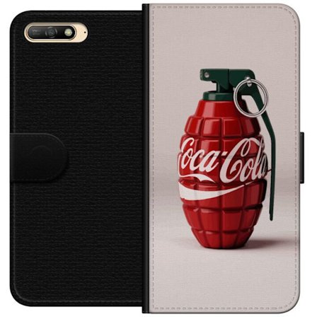 Kompatibel Tegnebogsetui til Huawei Huawei Y6 (2018) Kunstnerisk illustration af Coca Cola granatæble i rødt og grønt, pop art inspireret motiv med