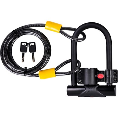 120 cm:n pyörän lukko: Ø 15 mm 2-in-1-pyörän U-lukon lukko 2 avaimella,