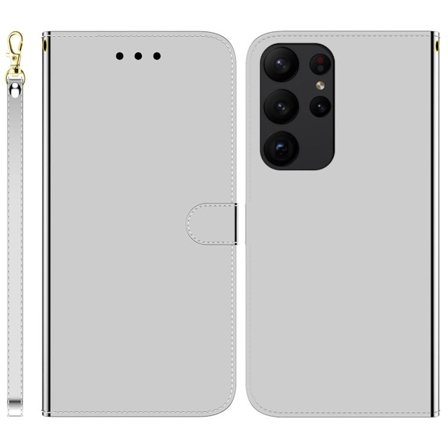 Mirror Samsung Galaxy S23 Ultra Flip Etui - Sølv