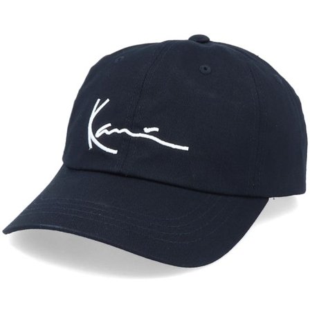 Karl Kani - Svart unconstructed Keps - Signature Cap Black/White Adjustable @ Hatstore