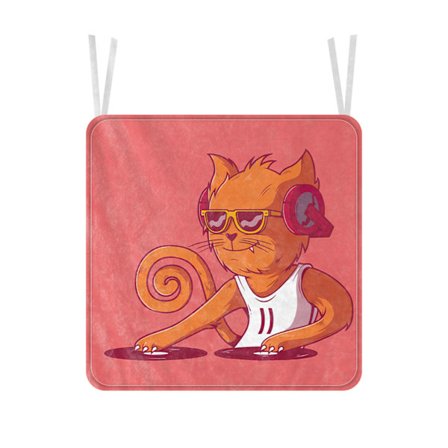 Sødt Kattemønster Flannel Stolhynde Blød Pude til Hjem Restaurant Bil 35x35cm