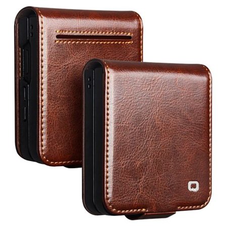 Qialino Leather Wallet Case Samsung Galaxy Z Flip 7 Brown