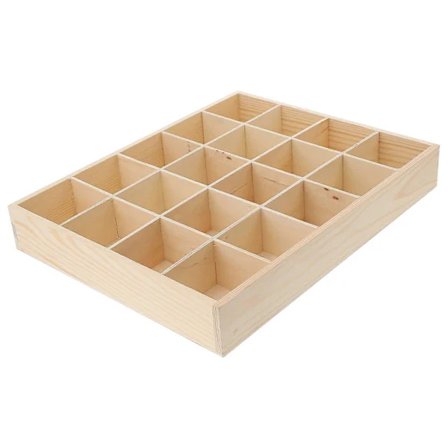 20 Rom Oppbevaringsbokser i tre Slipsorganisator Skuffdeler Klær Oppbevaringsboks i tre Undertøysboks 34.00X27.00X5.00CM