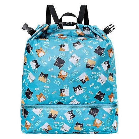 Vandtæt snørepose, snørebåndsrygsæk, gymnastiktaske sportsrygsæk til drenge, blå