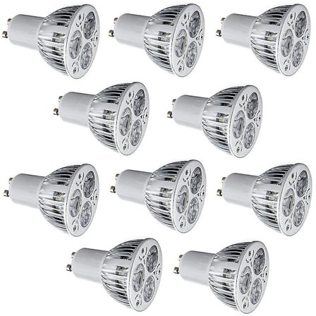 10 stk 6 W LED-spotlight 400 Lm GU10 E26 E27 3 LED-perler