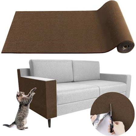 Möbelskydd, självhäftande, skärbar klösbräda för kattklösstolpe, soffa (brun/40X200cm)
