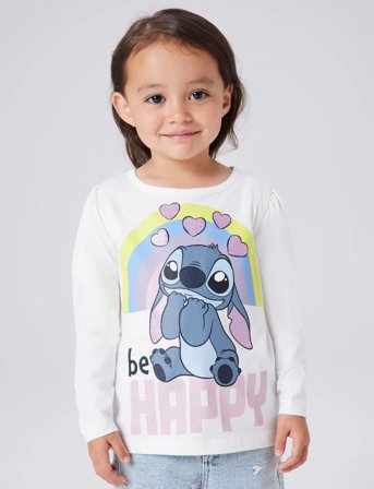 name it Nmfdiana Stitch Ls Top Box Noos Wdi - White - 104