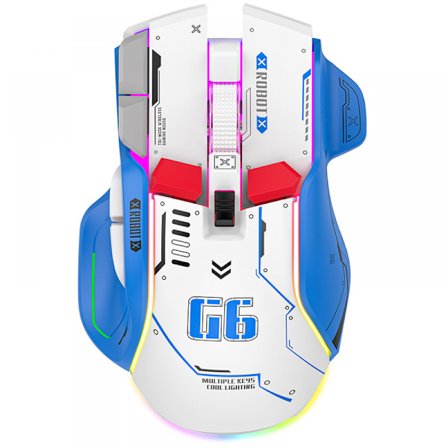 G6 trådlös spelmus, Bluetooth -mus, 3-lägesanslutning, 11 RGB-belysning, 5 justerbara DPI, 4000 FPS, Ergonomi, Kompatibel med PC Mac Laptop