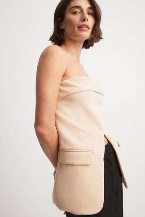 NA-KD Future Skräddarsydd bandeau-topp - Tubtoppar - Beige - EU 40