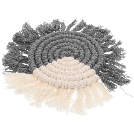 Håndvævede Runde Glasbrikker Kvaster Træbrikker til Drikkevarer Køkkenbordsindretning