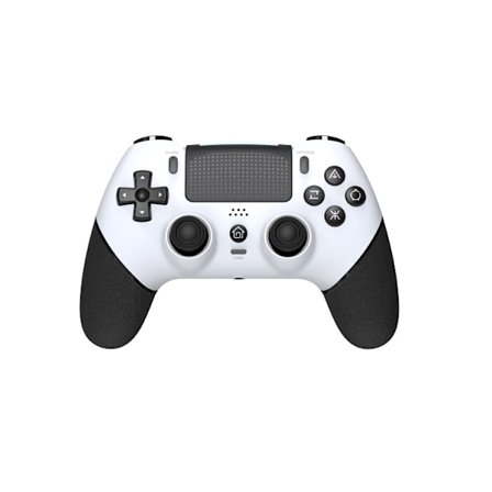 Valkoinen Bluetooth-peliohjain, yhteensopiva kaksoisvärinä Hall Effect -joystick-konsolin kanssa PS4/PS4 Pro/PS4 Slim/PC:lle