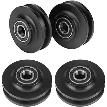 Sett med 4 skyvedørs hjul, skapmaskinvare, skyvedørsruller, hjemmebruk, U-spor hjul med stållager