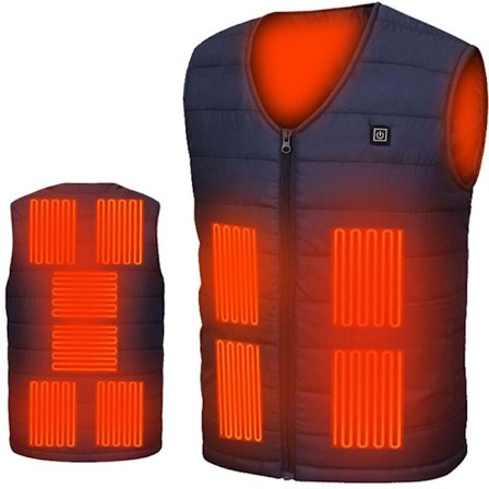 USB Opvarmet Vest til Mænd og Kvinder, 10 Varmezoner, Vinterjakke til Ski, Jagt, Motorcykler - Størrelse 7XL, Intet Batteri, Beskyttende Varmt Tøj