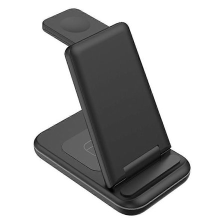 Trådløs oplader, Samsung-kompatibel 3-i-1 ladestation med foldbar ur-oplader, rejsevenligt design til problemfri opladning af flere enheder